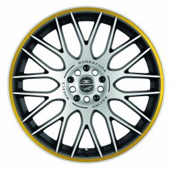 KARIZZMA Mattblack-polished / Color Trim gelb 8x18