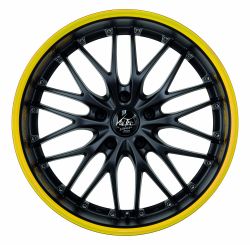VOLTEC T6 Mattblack Puresports / Color Trim gelb 8x19