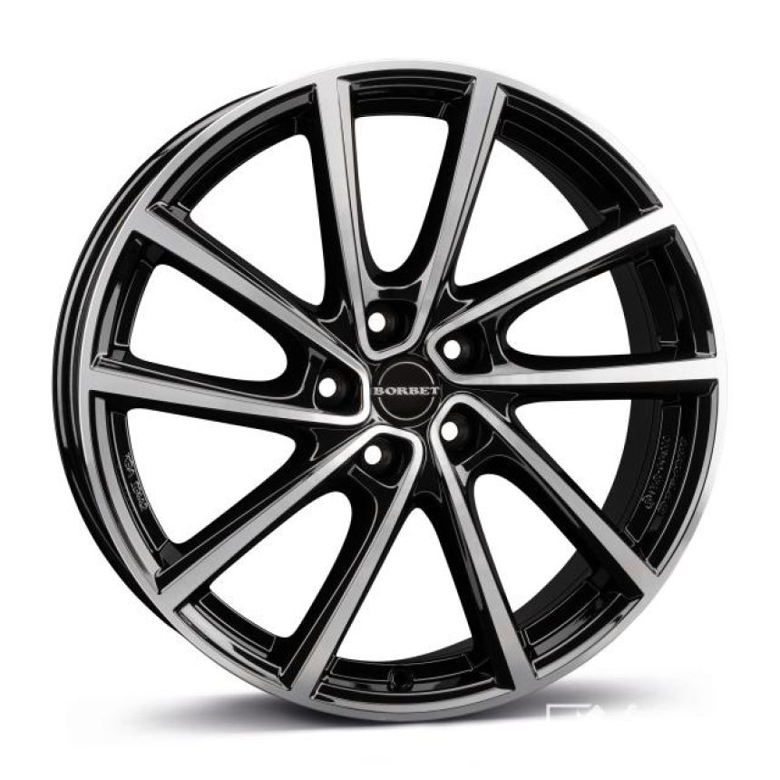 V black polished glossy 7.0x19
