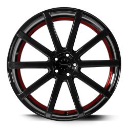 DEVILLE Higloss-Black/ undercut Color Trim rot 9.5x22