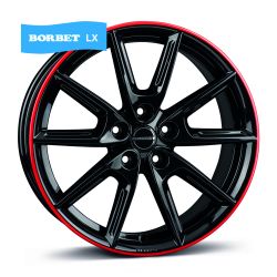 LX18 black glossy rim red 8.0x18