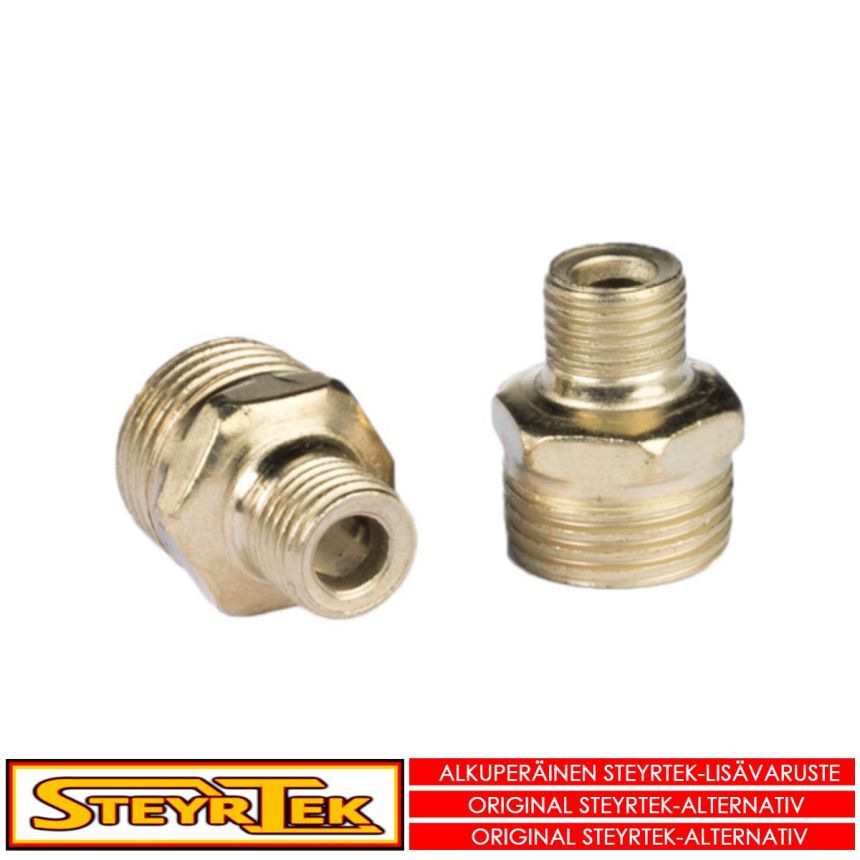 Muuntonippa 1/2" uros kierteestä 1/4" urokseen